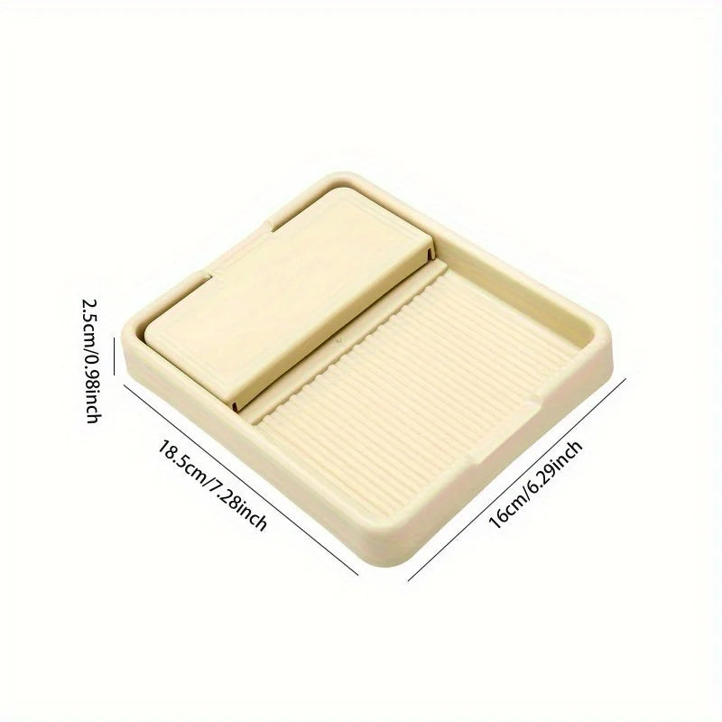 Space-Saving 2-in-1 Foldable Pot Lid & Spoon Rest – Heat-Resistant Plastic Kitchen Counter Organizer for Cooking Utensils