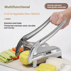 Stainless Steel French Fry Cutter with 1/2-Inch Blade - Heavy-Duty Potato Cutter, Perfect for Cutting Potatoes, Carrots & Cucumb