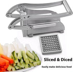 Stainless Steel French Fry Cutter with 1/2-Inch Blade - Heavy-Duty Potato Cutter, Perfect for Cutting Potatoes, Carrots & Cucumb
