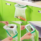 Sturdy Trash Bag Hanger Green Rubbish Holder Environmental Reusable Hanging Storage Garbage Bag Holder