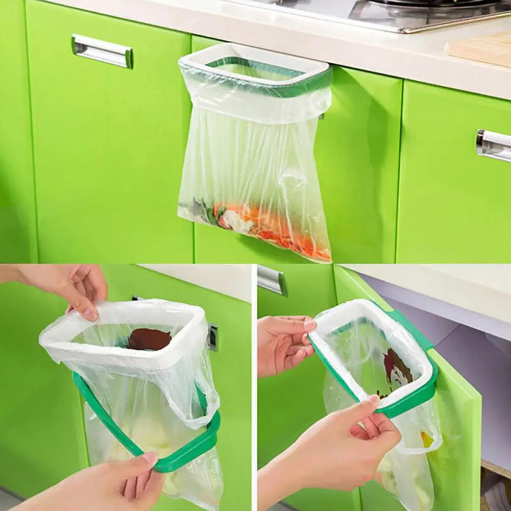 Sturdy Trash Bag Hanger Green Rubbish Holder Environmental Reusable Hanging Storage Garbage Bag Holder