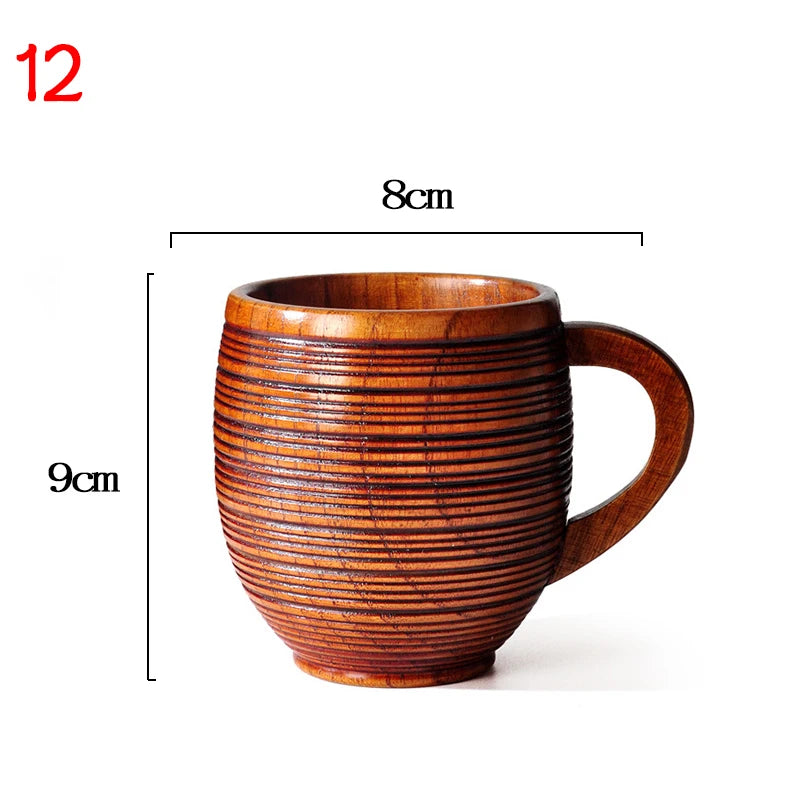 Wooden Big Belly Cups Handmade Natural Spruce Wood Cups Beer Tea Coffee Milk Water Cup Kitchen Bar Drinkware for Kitchen