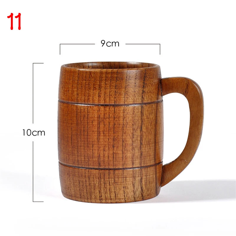 Wooden Big Belly Cups Handmade Natural Spruce Wood Cups Beer Tea Coffee Milk Water Cup Kitchen Bar Drinkware for Kitchen