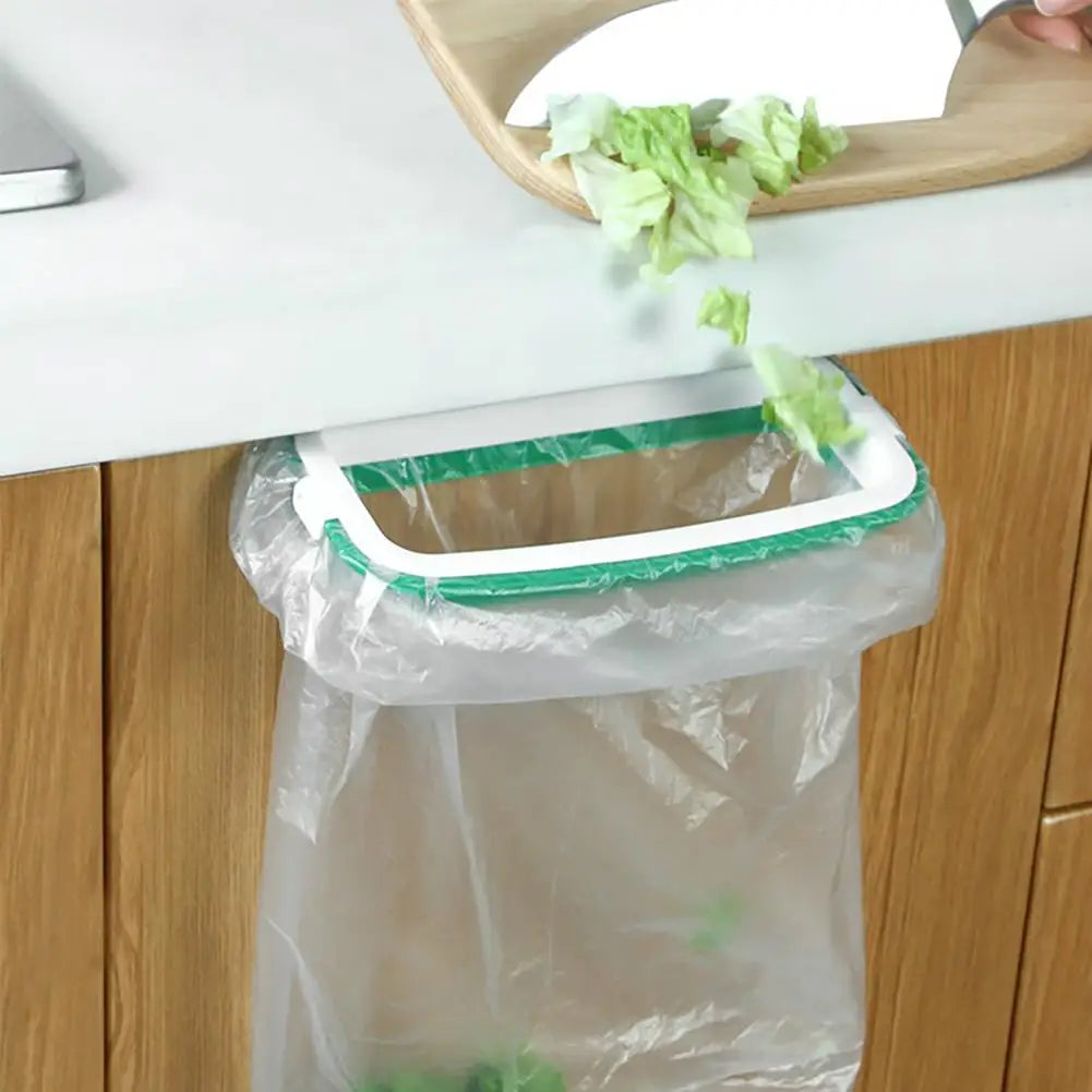 Sturdy Trash Bag Hanger Green Rubbish Holder Environmental Reusable Hanging Storage Garbage Bag Holder